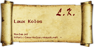 Laux Kolos névjegykártya